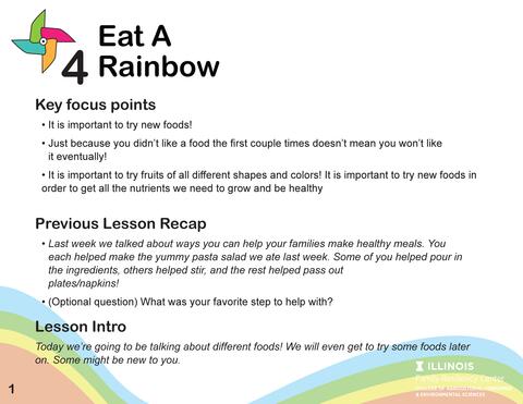 SPROUTS Eat a Rainbow lesson