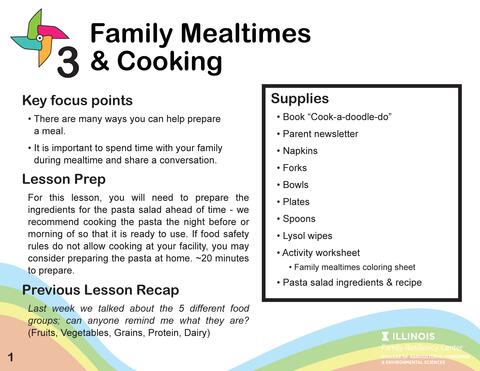 SPROUTS Family Mealtimes and Cooking lesson