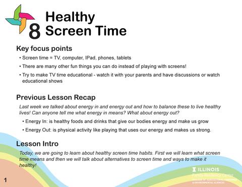 SPROUTS Healthy Screen Time lesson